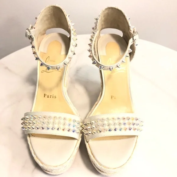 Christian Louboutin White Wedges - Picture 6 of 12